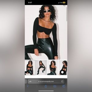 Princess Polly black crop top